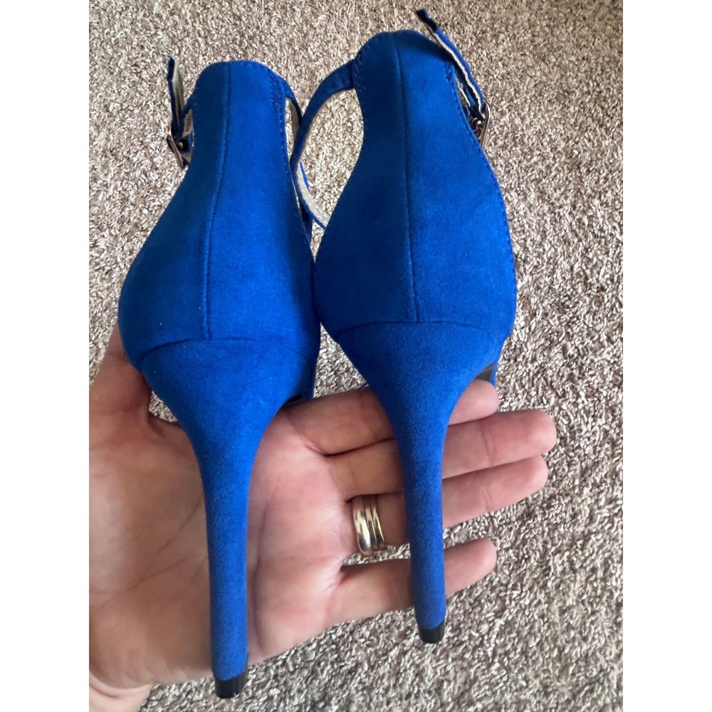 DREAM PAIRS KARRIE Royal‎ Blue Ankle Strap High Heel Stiletto Sandals SZ 8 - Picture 7 of 11